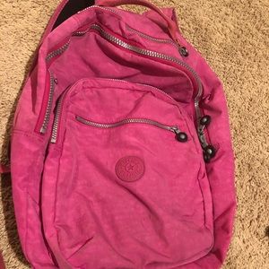 pink kipling backpack pencil case set
